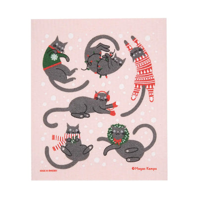 Christmas Cats Dishcloth available at American Swedish Institute.