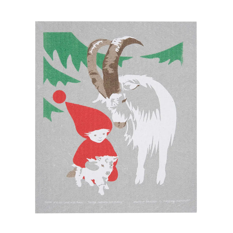 Tomte & Julbock with baby Dishcloth available at American Swedish Institute.
