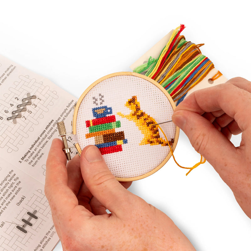 Cat Mini Cross Stitch Kit available at American Swedish Institute.