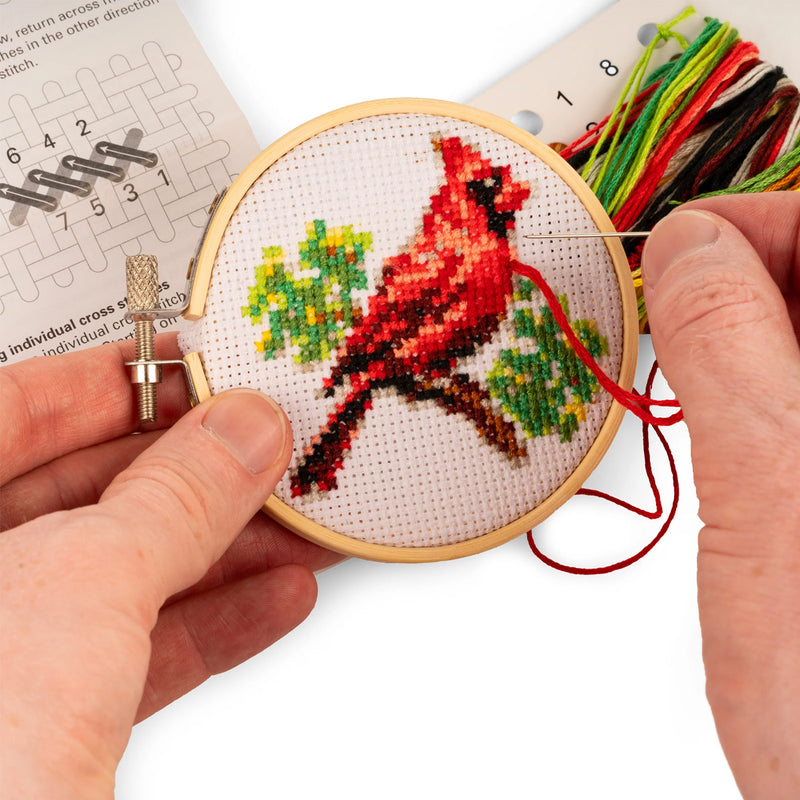 Cardinal Mini Cross Stitch Kit available at American Swedish Institute.