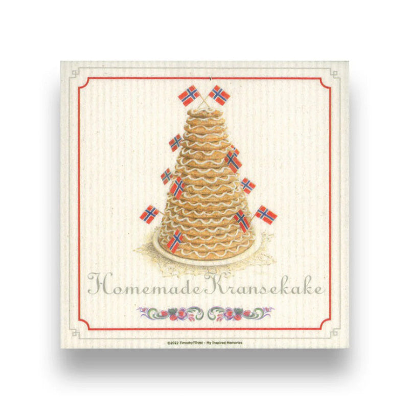 Homemade Kransekake Dishcloth available at American Swedish Institute.