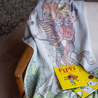 Ekelund Ridtur Pippi Baby Blanket available at American Swedish Institute.