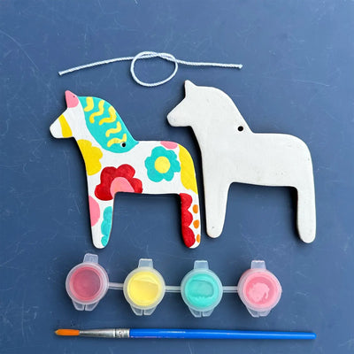 Colorful Dala Horse Ornament Kit available at American Swedish Institute.