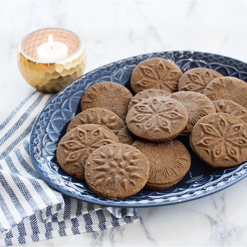 Nordic Ware Starry Night Cast Cookie Stamp Set available At American Swedish Institute.