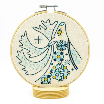 Hook Line & Tinker Folk Caribou Embroidery Kit available at American Swedish Institute.