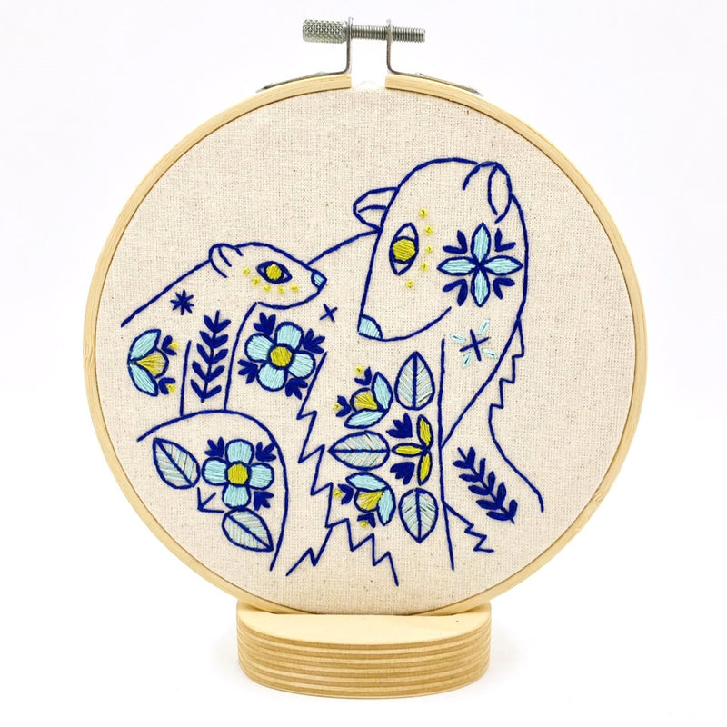 Folk Polar Bear Embroidery Kit available at American Swedish Institute.