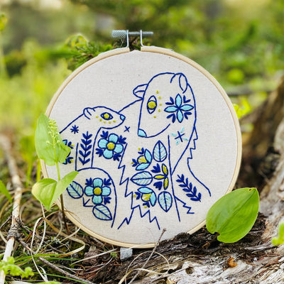 Folk Polar Bear Embroidery Kit available at American Swedish Institute.