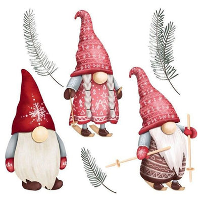 Tomte Family Skiing Napkins