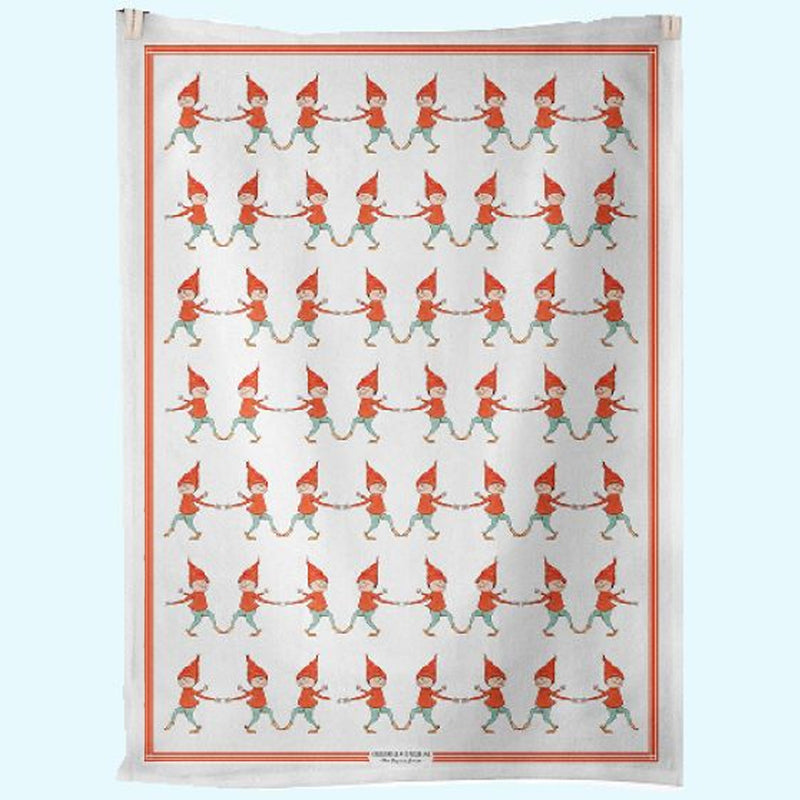 Dancing Tomtar Tea Towel available at American Swedish Institute.