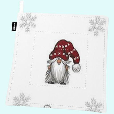 White Tomte & Snowflake Potholder available at American Swedish Institute.