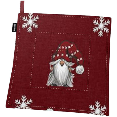 Red Tomte & Snowflakes Potholder available at American Swedish Institute.
