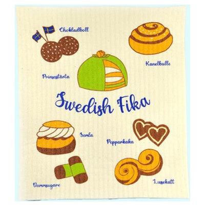 Swedish Fika Treats Dishcloth available at American Swedish Institute.