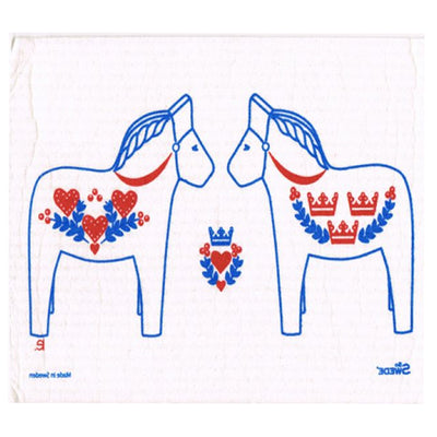 Royal Dala Horses Dishcloth available at American Swedish Institute.