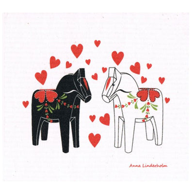 Dala Horse Love Dishcloth available at American Swedish Institute.