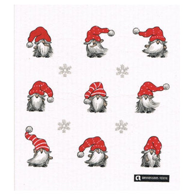 White Tomtar & Snowflakes Dishcloth available at American Swedish Institute.