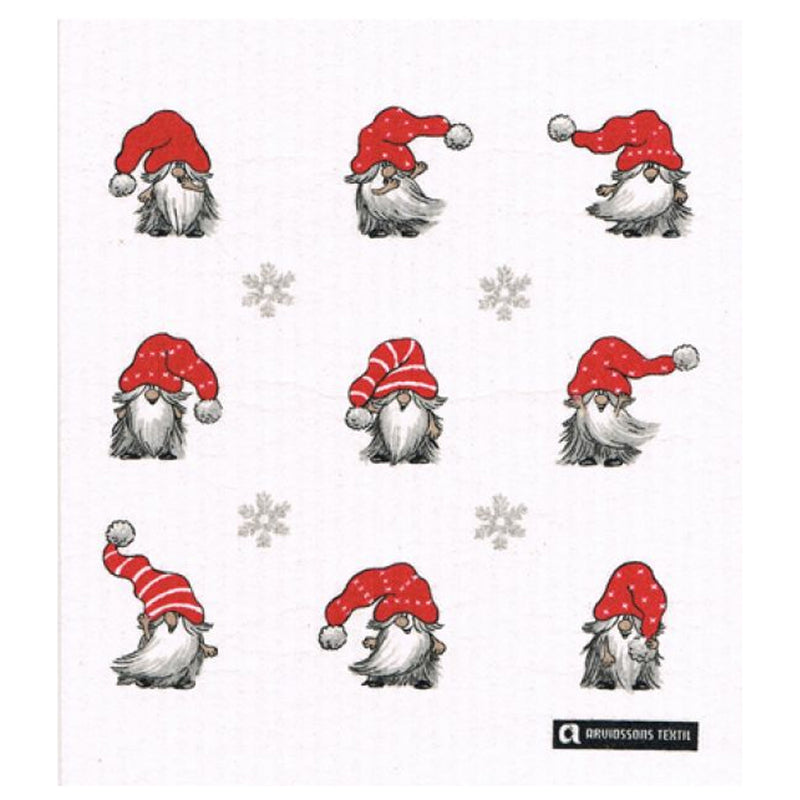 White Tomtar & Snowflakes Dishcloth available at American Swedish Institute.