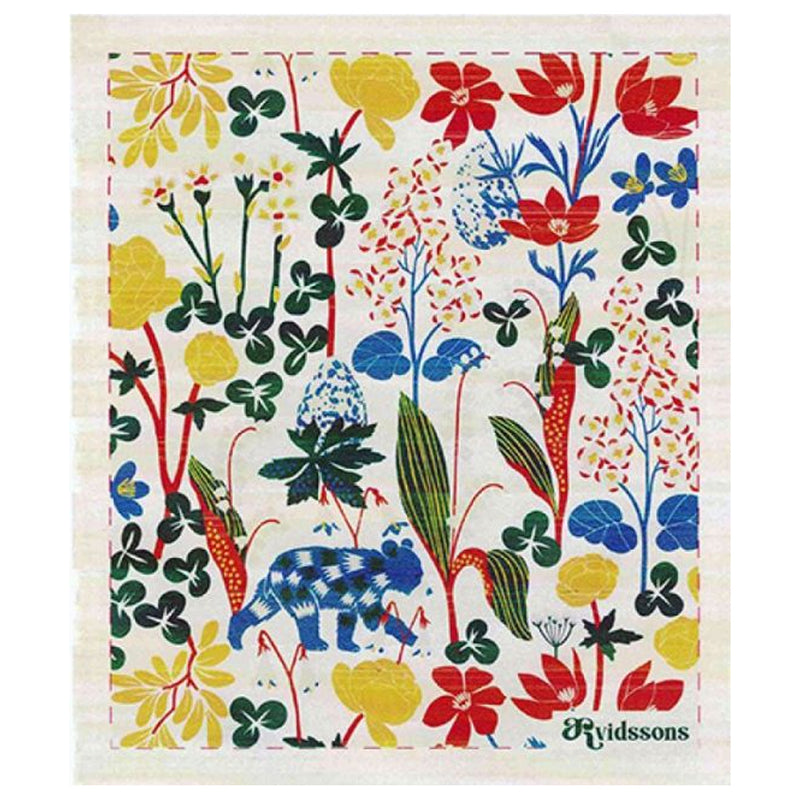 Bear in Flower Forest Dishcloth available at American Swedish Institute.