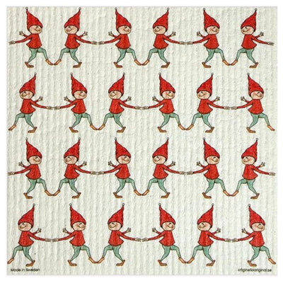 Dancing Tomtar Dishcloth available at American Swedish Institute.