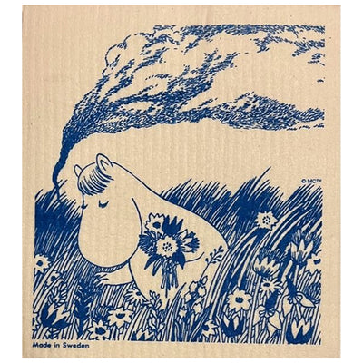 Moomin Picking Flowers Dishcloth available at American Swedish Institute.
