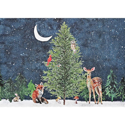 Moonlit Forest Friends Deluxe Boxed Holiday Card Set available at American Swedish Institute.