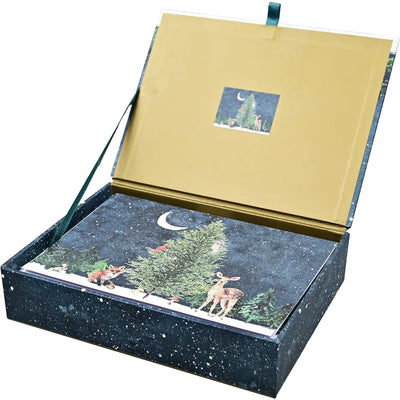 Moonlit Forest Friends Deluxe Boxed Holiday Card Set available at American Swedish Institute.