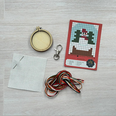 Let It Snow! Mini Matchbox Christmas Cross Stitch Kit available at American Swedish Institute.