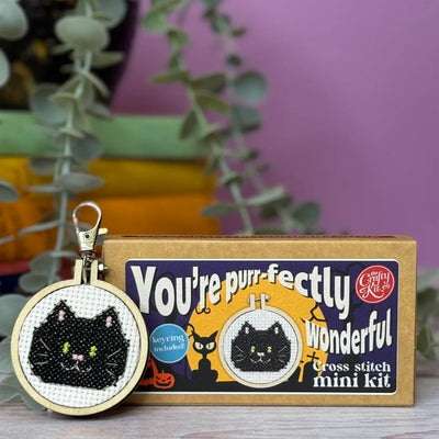 'you're Purr-Fect!' Mini Matchbox Cross Stitch Kit available at American Swedish Institute.