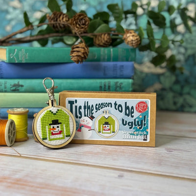 Christmas Jumper Mini Matchbox Christmas Cross Stitch Kit available at American Swedish Institute.