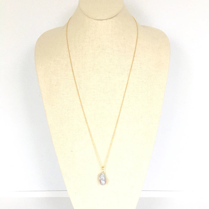 in2 design Tina Baroque (gold/lt grey) necklace available at American Swedish Institute.