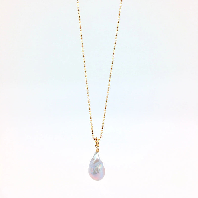 in2 design Tina Baroque (gold/lt grey) necklace available at American Swedish Institute.
