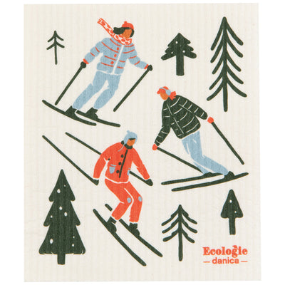 Swedish Ski Ya Later Dishcloth available at American Swedish Institute.