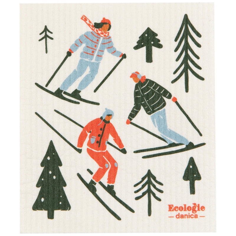 Swedish Ski Ya Later Dishcloth available at American Swedish Institute.
