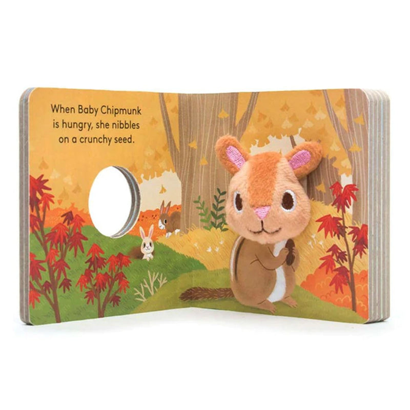Baby Chipmunk Finger Puppet Board Book available at American Swedish Institute.