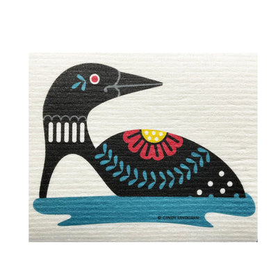 Dala Loon Dishcloth by Cindy Lindgren available at American Swedish Institute.