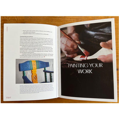 Karvsnitt: Carving, Pattern & Color in the Slöjd Tradition by Jögge Sundqvist available at American Swedish Institute.