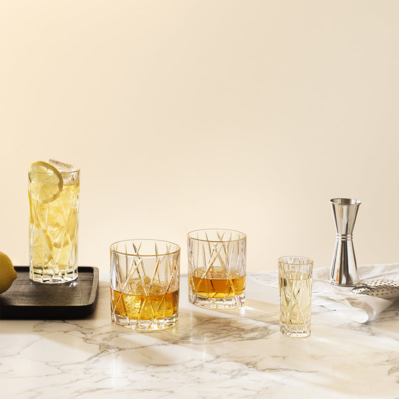 City Double Old Fashioned Glasses Set by Orrefors available at American Swedish Institute.