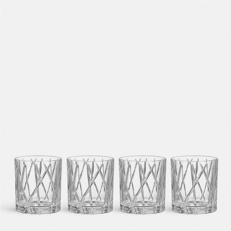 City Double Old Fashioned Glasses Set by Orrefors available at American Swedish Institute.