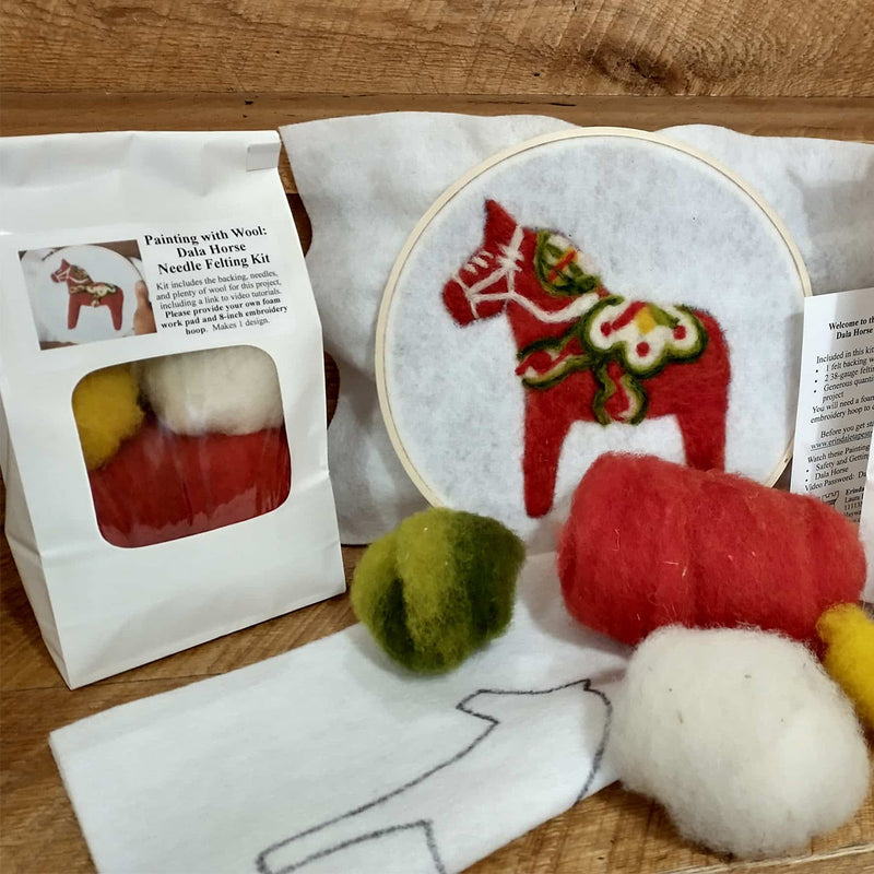 Dala Horse Painting with Wool Kit available at American Swedish Institute.