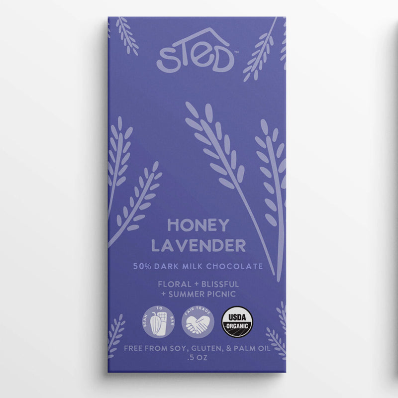 Sted Mini Honey Lavender Chocolate Bar available at American Swedish Institute.