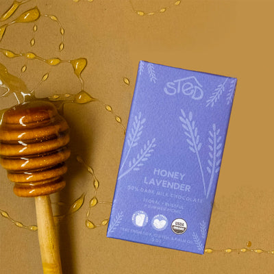 Sted Mini Honey Lavender Chocolate Bar available at American Swedish Institute.