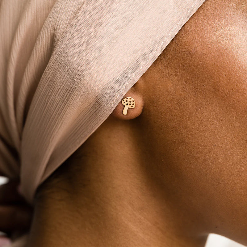 Mushroom Stud Earrings by Larissa Loden available at American Swedish Institute.