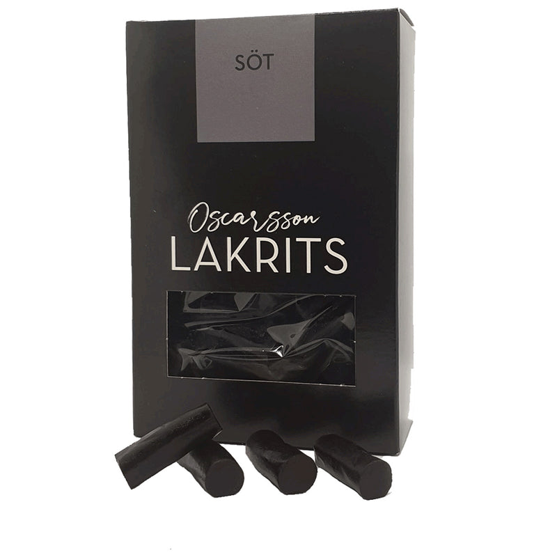 Lakritsbolaget Oscarsson Sweet (Söt) Licorice available at American Swedish Institute.