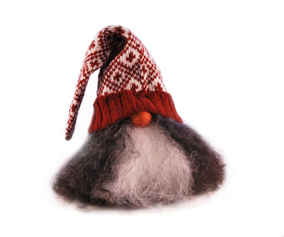 Åsas Tomtebod - Tomte Valter (Red Knitted Cap) available at American Swedish Institute.