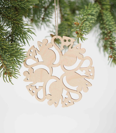 Laser Cut Wood Mouse Ornament available at American Swedish Institute.