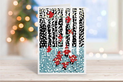 Tomtar and Cardinals Holiday Card available at American Swedish Institute.