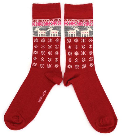 Bengt & Lotta Reindeer Socks Red, American Swedish Institute