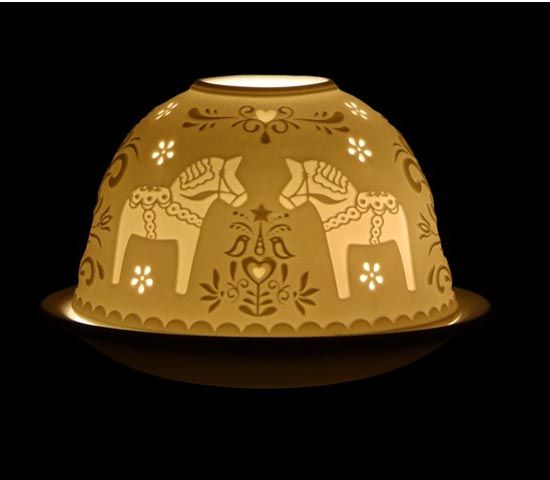 Ceramic Dala Horse Lantern available at American Swedish Institute.