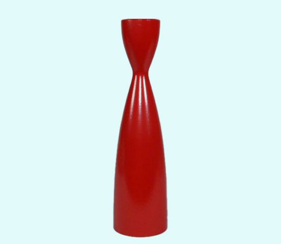 Red Wooden Candlestick Holder available at American Swedish Institute.