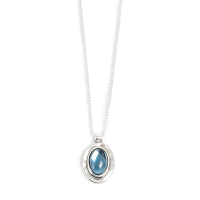 A&C Oslo Deep Blue Pendant Necklace (with chain) available at American Swedish Institute.