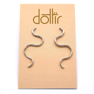Dottir Tinsel Silver Short Earrings available at American Swedish Institute.